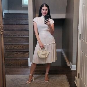 CHANEL Cream dress white